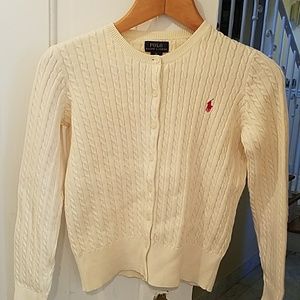 Ralph Lauren Girls Sweater Cream Sz 16